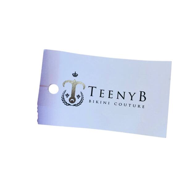 New TeenyB 3 Rings Triangle Bikini Red Thrills Top Rhinestones Women's Size L - Picture 7 of 8